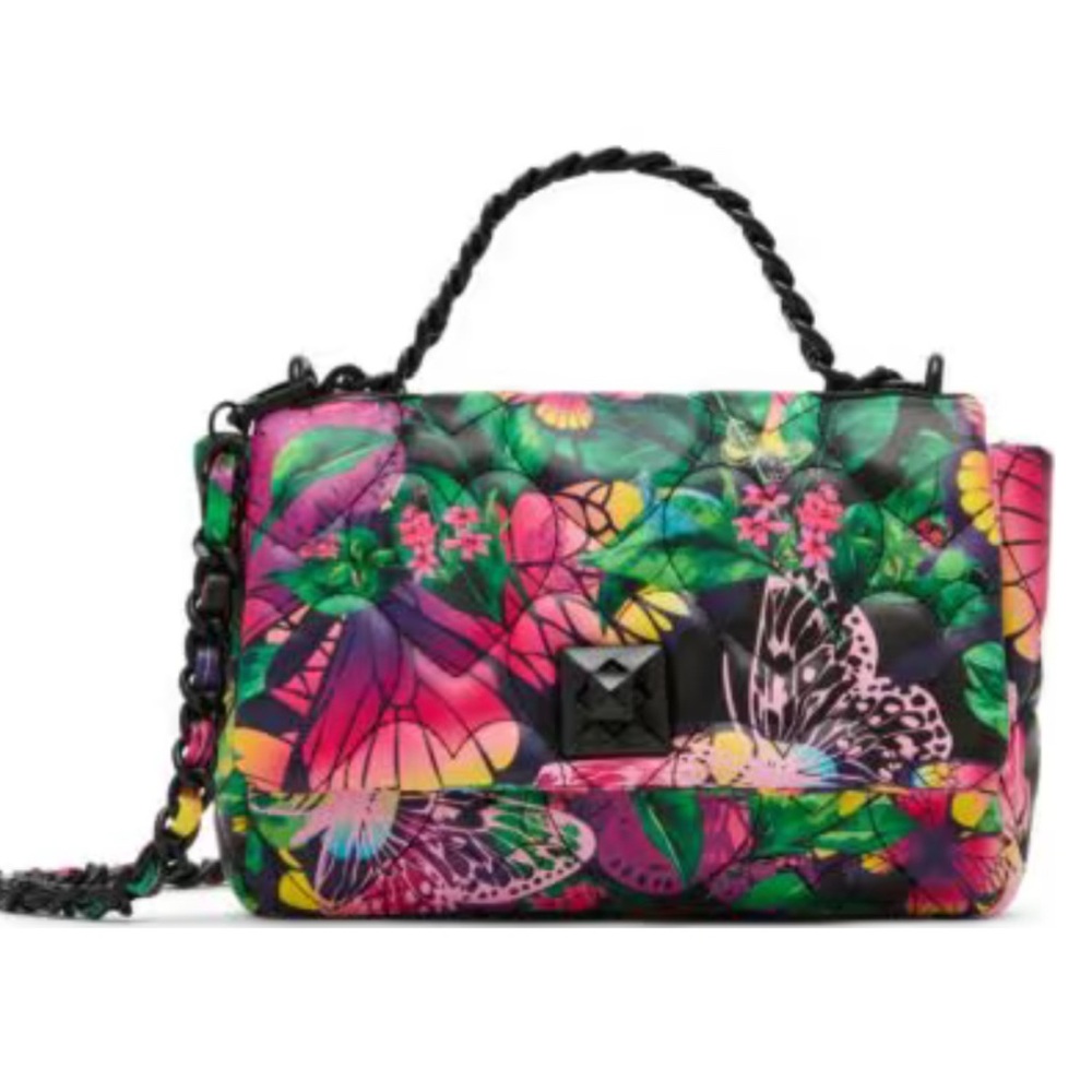 Betsey Johnson Pink and Green Floral Crossbody Bag OBO